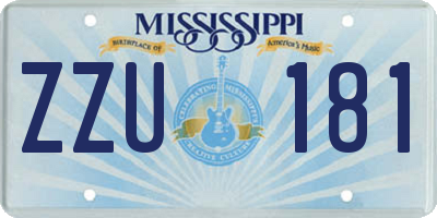 MS license plate ZZU181