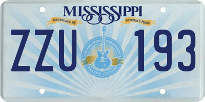 MS license plate ZZU193