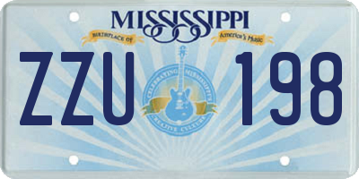 MS license plate ZZU198