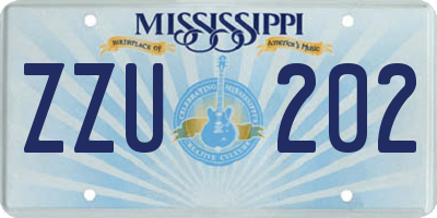 MS license plate ZZU202