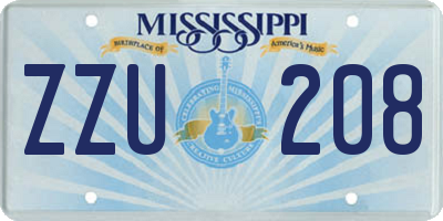 MS license plate ZZU208