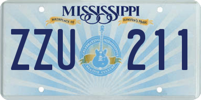 MS license plate ZZU211