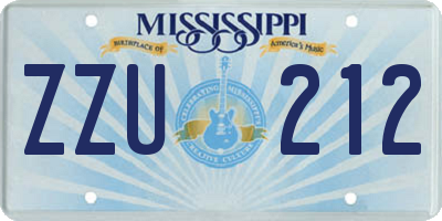 MS license plate ZZU212