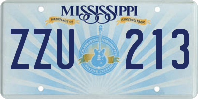 MS license plate ZZU213