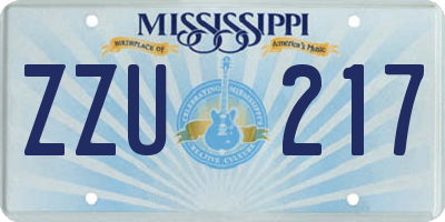 MS license plate ZZU217