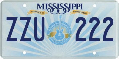 MS license plate ZZU222