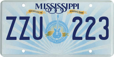 MS license plate ZZU223