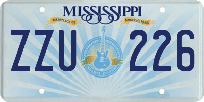 MS license plate ZZU226