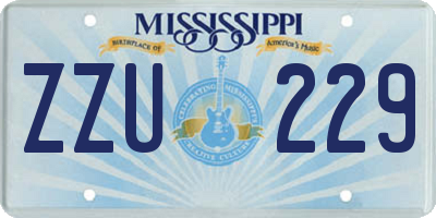 MS license plate ZZU229