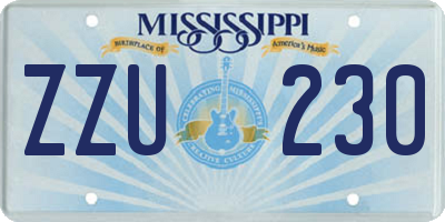 MS license plate ZZU230