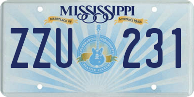 MS license plate ZZU231