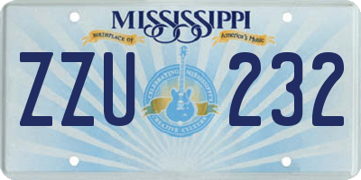 MS license plate ZZU232