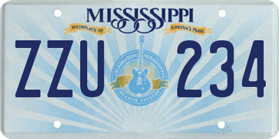 MS license plate ZZU234