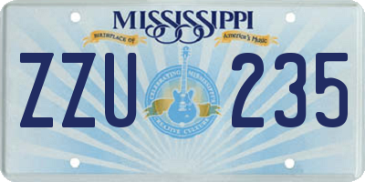 MS license plate ZZU235