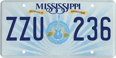 MS license plate ZZU236