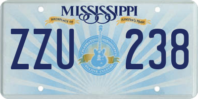 MS license plate ZZU238