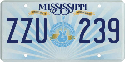 MS license plate ZZU239