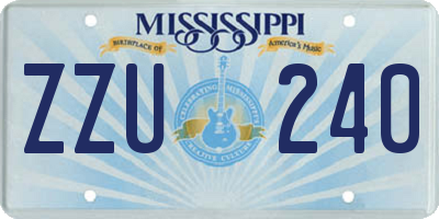 MS license plate ZZU240
