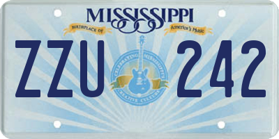 MS license plate ZZU242