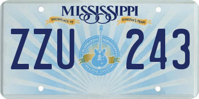 MS license plate ZZU243