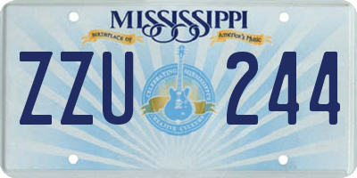 MS license plate ZZU244