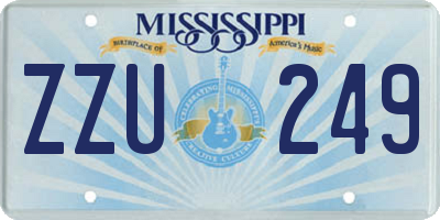 MS license plate ZZU249