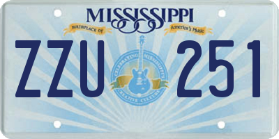 MS license plate ZZU251