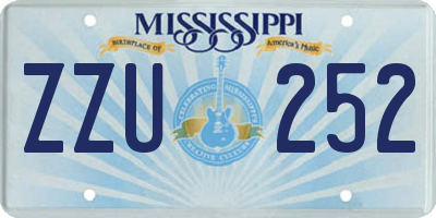 MS license plate ZZU252