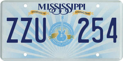 MS license plate ZZU254