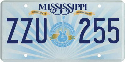 MS license plate ZZU255