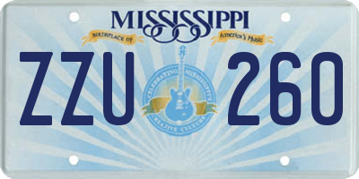 MS license plate ZZU260