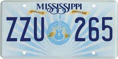 MS license plate ZZU265