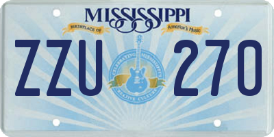 MS license plate ZZU270