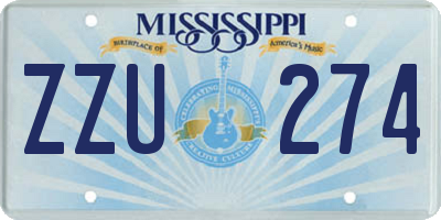 MS license plate ZZU274