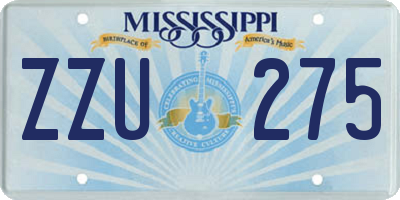 MS license plate ZZU275