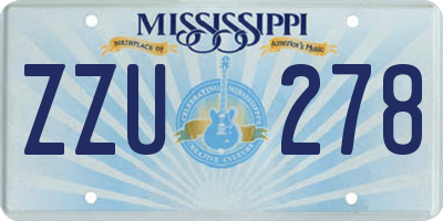 MS license plate ZZU278