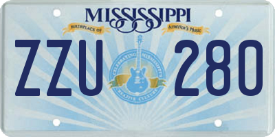 MS license plate ZZU280