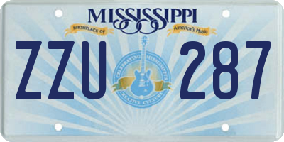 MS license plate ZZU287