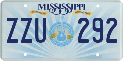 MS license plate ZZU292