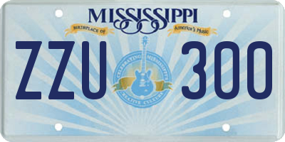 MS license plate ZZU300