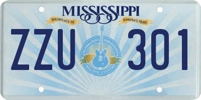 MS license plate ZZU301