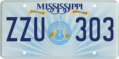 MS license plate ZZU303