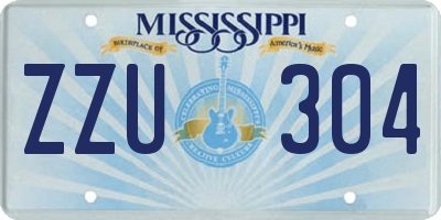MS license plate ZZU304