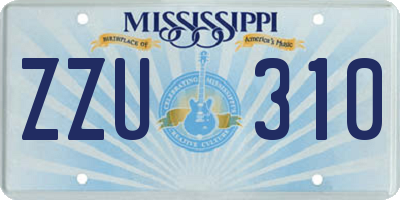 MS license plate ZZU310