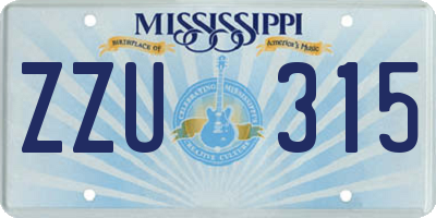 MS license plate ZZU315