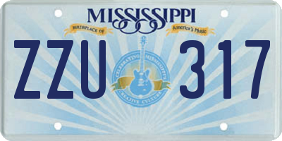 MS license plate ZZU317