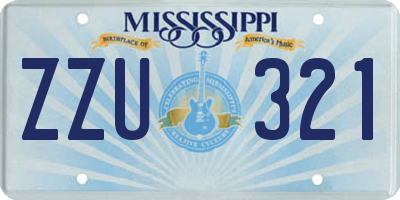 MS license plate ZZU321