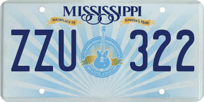 MS license plate ZZU322
