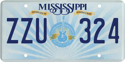 MS license plate ZZU324