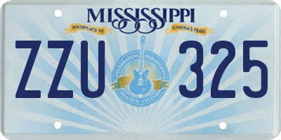 MS license plate ZZU325